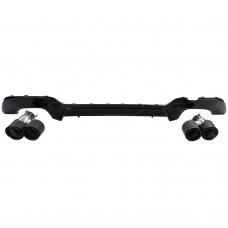 BMW G20/G21 (19-22) 318i, 320i, 320e, 320d M-tech / M-performance aizmugurējā bampera difuzors melns/glancēts + izpūtēja uzgaļi karbona