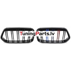 BMW X2 F39 (18-23) priekšējās restes melnas/glancētas dubultās 3 krāsu BMW X2 F39 (18-23) priekšējās restes melnas/glancētas dubultās 3 krāsu