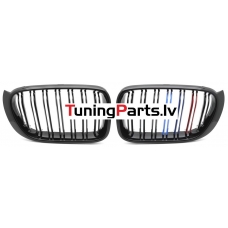 BMW X3 F25 LCI (14-17), X4 F26 (14-18) priekšējās restes melnas/glancētas dubultās 3 krāsu BMW X3 F25 LCI (14-17), X4 F26 (14-18) priekšējās restes melnas/glancētas dubultās 3 krāsu