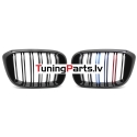 BMW X3 G01 (17-21), X4 G02 (18-21) priekšējās restes melnas/glancētas dubultās 3 krāsu