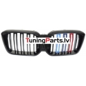 BMW X3 G01 LCI (21-25), X4 G02 LCI (21-25) priekšējās restes melnas/glancētas dubultās 3 krāsu