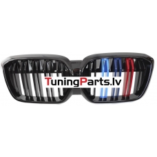 BMW iX3 G08 LCI (21-25) priekšējās restes melnas/glancētas dubultās 3 krāsu