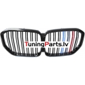 BMW X5 G05 (19-22) priekšējās restes melnas/glancētas dubultās 3 krāsu
