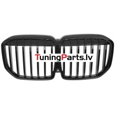 BMW X7 G07 LCI (22-...) priekšējās restes melnas/glancētas BMW X7 G07 LCI (22-...) priekšējās restes melnas/glancētas