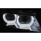 BMW E90/E91 (09-11) priekšējie lukturi, 3D LED eņģeļ acis, DRL, xenona, hromēti