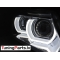 BMW E90/E91 (09-11) priekšējie lukturi, 3D LED eņģeļ acis, DRL, xenona, hromēti