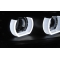BMW E90/E91 (09-11) priekšējie lukturi, 3D LED eņģeļ acis, DRL, xenona, melni