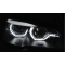 BMW X5 E70 07-13 (XENON OEM) priekšējie lukturi LED, 3D LED eņģeļ acis, melni, DRL
