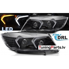 BMW E90/E91 (05-08) priekšējie lukturi, FULL LED, melni
