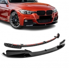 BMW F30/F31 (11-19) priekšējā M-tech bampera uzlika M Performance melna/glancēta