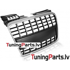 Audi A4 B7 (04-08) priekšējā reste, melna/hromēta, Sport Style