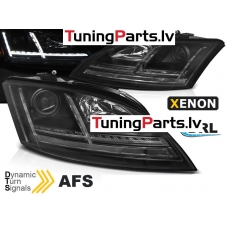 AUDI TT 06-10 8J AFS LED Priekšējie lukturi, DRL, SEQ, Melni, Xenon