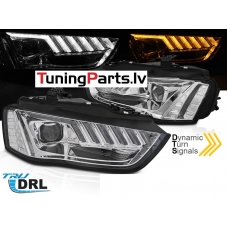 AUDI A4 B8 12-15 LED Priekšējie lukturi, DRL, SEQ, Hromēti, Xenon