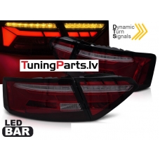 AUDI A5 (11-16) LED aizmugurējie lukturi, WL, SEQ, sarkani/tonēti (OEM BULB)