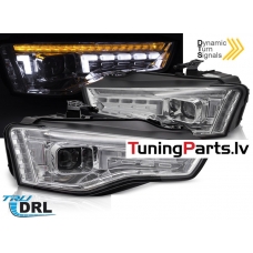 AUDI A5 (11-16) LED priekšējie lukturi, DRL, SEQ, hromēti, xenona