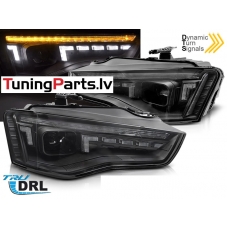 AUDI A5 (11-16) LED priekšējie lukturi, DRL, SEQ, melni