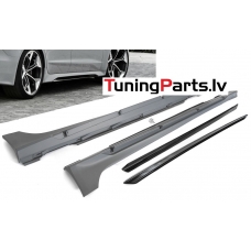 Audi A7 (18-23) sānu sliekšņi RS - Style + uzlikas melnas/glancētas