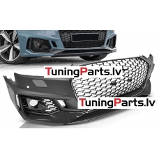 AUDI A4 B9 (15-19) priekšējais bamperis Sport style ar PDC, melns/glancēts