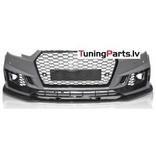 AUDI A4 B9 (15-19) priekšējais bamperis Sport style ar PDC + spoileris, melns/glancēts