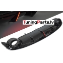 Audi A7 (10-14) aizmugurējā bampera difuzors RS - style melns/glancēts