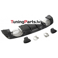 Audi TT (14-18) aizmugurējā bampera difuzors RS style melns/matēts + uzgaļi