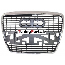 Audi A6 C6 (04-08) priekšējā reste, melna/hromēta