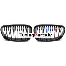 BMW F20/F21 (11-14) priekšējās restes melnas/glancētas dubultās 3 krāsu