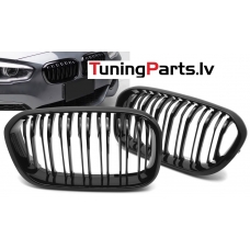 BMW F20/F21 (15-18) priekšējās restes, melnas/glancētas dubultās