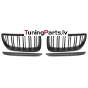 BMW E90/E91 (05-08) priekšējās restes + uzlikas melnas/matētas dubultās