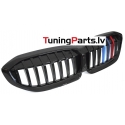 BMW G20/G21 (19-22) priekšējās restes, melnas/glancētas 3 krāsu