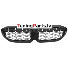 BMW G20/G21 (19-22) priekšējās restes Diamond Style melnas/glancētas/hromētas