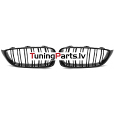 BMW F32/F33/F36 (13-20) priekšējās restes melnas/glancētas dubultās