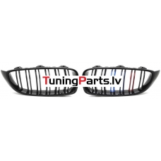 BMW F32/F33/F36 (13-20) priekšējās restes melnas/glancētas dubultās 3 krāsu