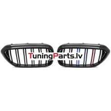 BMW G30/G31 (17-20) priekšējās restes melnas/glancētas dubultās 3 krāsu