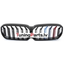 BMW G30/G31 (20-23) priekšējās restes, melnas/glancētas dubultās 3 krāsu