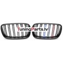 BMW X5 E70 (07-13), X6 E71 (08-14) priekšējās restes melnas/glancētas dubultās 3 krāsu