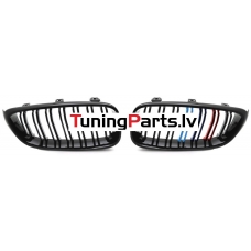 BMW GT F34 (13-17) priekšējās restes melnas/glancētas dubultās 3 krāsu