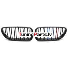 BMW F12/F13 (11-18) priekšējās restes melnas/glancētas dubultās 3 krāsu