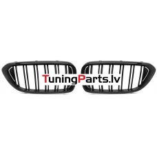 BMW G32 (17-20) priekšējās restes melnas/glancētas dubult