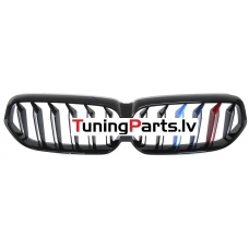 BMW G32 LCI (20-23) priekšējās restes melnas/glancētas dubultās 3 krāsu