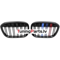 BMW X1 F48 (15-20) priekšējās restes melnas/glancētas dubultās 3 krāsu