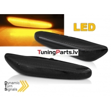 BMW E60/E61, E46 sedan/touring (01-05); E90/E91, E83 LED sānu pagriezienu rādītāji, tonēti, dinamiskie