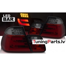 BMW E46 sedana (98-01) aizmugurējie LED BAR lukturi, sarkani/tonēti