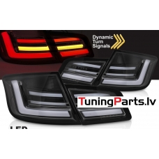 BMW F10 (10-13) aizmugurējie LED BAR lukturi, dinamiskie pagriezieni, melni/glancēti