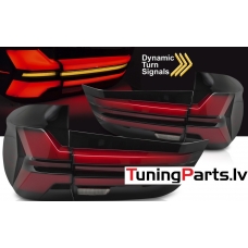 BMW X5 F15 (13-18) aizmugurējie LED BAR lukturi, dinamiskie pagriezieni, melni/sarkani
