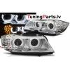 BMW E90/E91 (09-11) priekšējie lukturi, 3D LED eņģeļ acis, DRL, xenona, hromēti