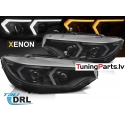 BMW F32/F33 (13-17) priekšējie lukturi, 3D LED, xenona, DRL, melni