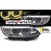 BMW E92/E93 (06-10) priekšējie lukturi, 3D LED eņģeļ acis, hromēti, Xenona, DRL