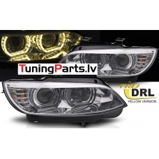 BMW E92/E93 (06-10) priekšējie lukturi, 3D LED eņģeļ acis, hromēti, Xenona, DRL BMW E92/E93 (06-10) priekšējie lukturi, 3D LED eņģeļ acis, hromēti, Xenona, DRL