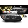 BMW E92/E93 (06-10) priekšējie lukturi, 3D LED eņģeļ acis, melni, Xenona, DRL